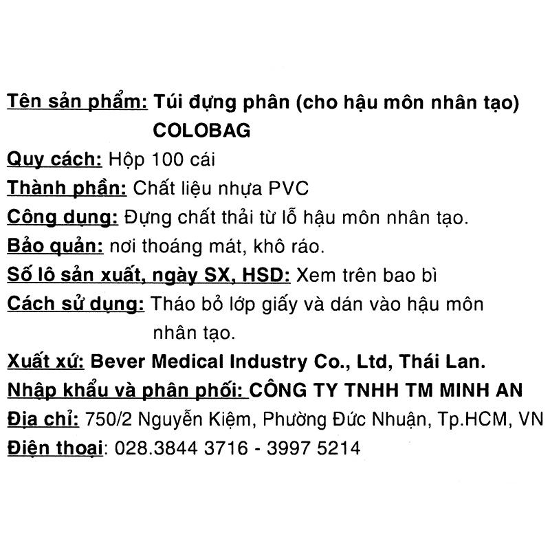 Túi hậu môn nhân tạo Colobag No.6 (250x150mm) - 10
